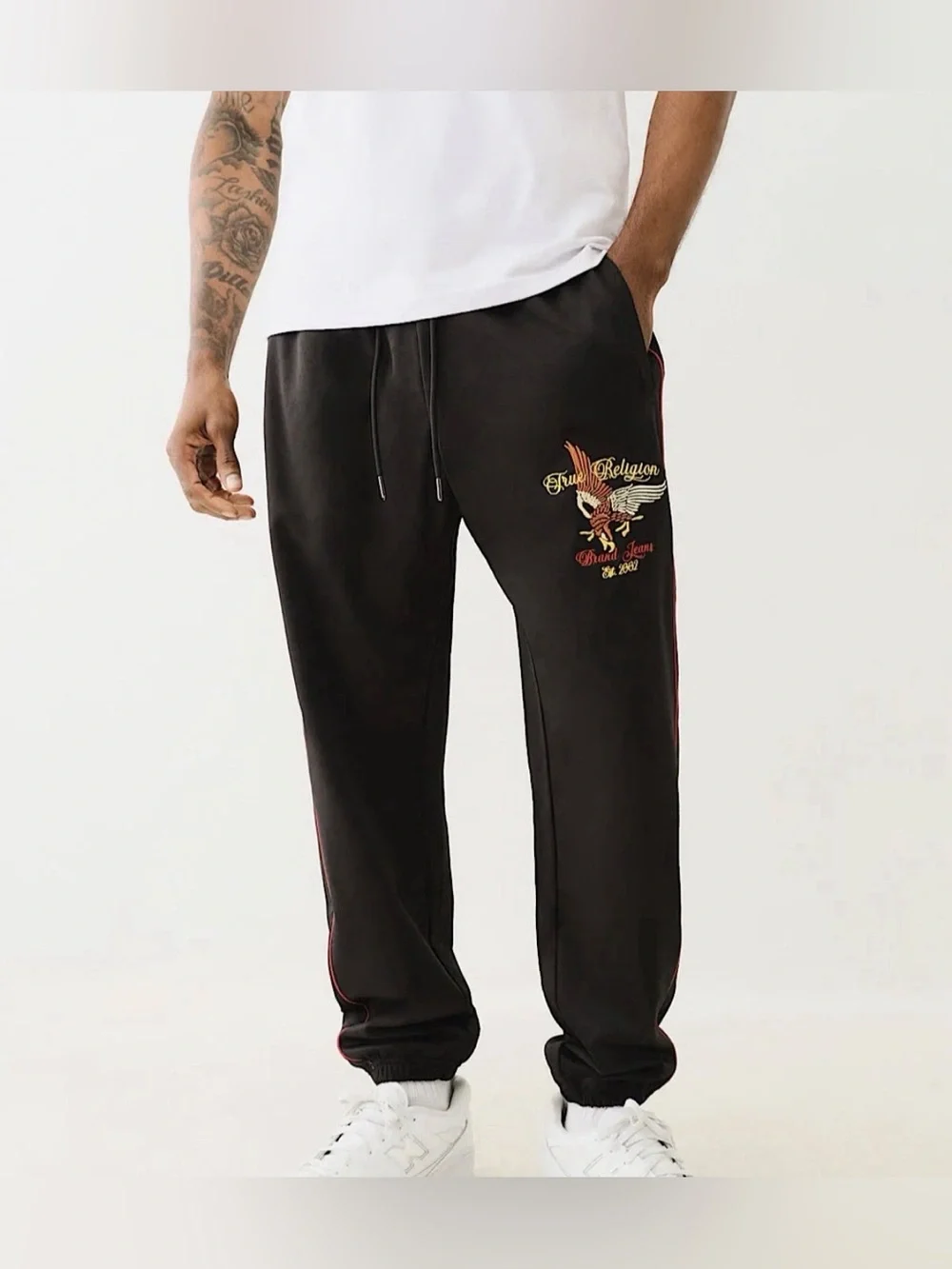 True Religion Embroidered Eagle Mens Track Jogger Size S 30
